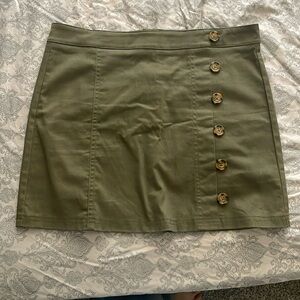 Olive green mini skirt